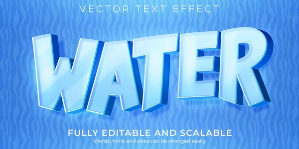 Cartoon Water Text Effect Editable Comic Funny Text Style — Stock Vector