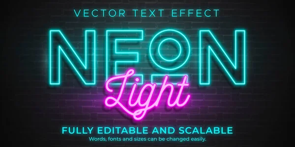 Neon ışığı metin efekti, düzenlenebilir retro ve parlayan metin biçimi