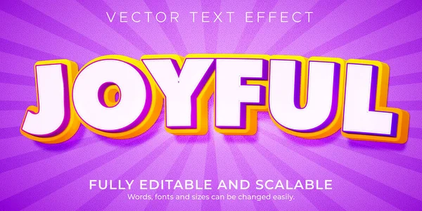 Joyful Cartoon Text Effect Editable Comic Funny Text Style — Stockový vektor