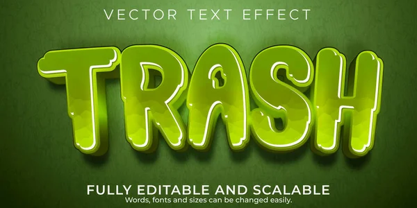 Editable Text Effect Trash Rubbish Text Style — Stock Vector