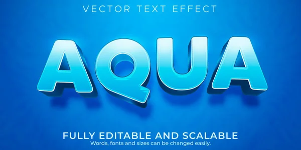 Efeito Texto Editável Aqua Water Text Style — Vetor de Stock