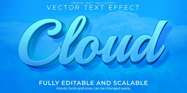 Effet Texte Bleu Nuage Air Modifiable Style Texte Ciel — Image vectorielle