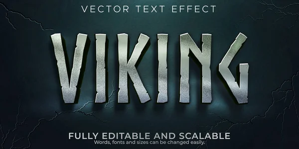 Efeito Texto Editável Estilo Texto Nórdico Vikings —  Vetores de Stock