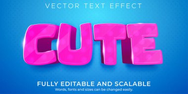 Şirin pembe metin efekti, düzenlenebilir ışık ve yumuşak metin biçimi