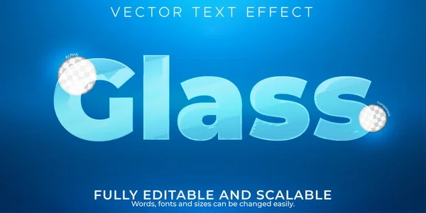 Texteffekt Aus Glas Transparenter Und Sauberer Textstil — Stockvektor