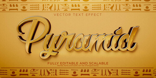 Pyramid text effect; editable egypt and ancient text style