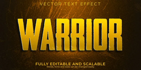 Warror Battle Texteffekt Editierbarer Spiel Und Kriegstext Stil — Stockvektor