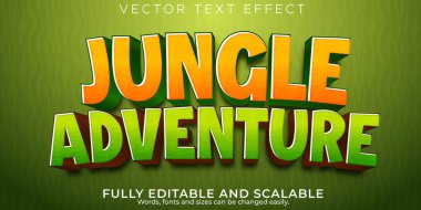 Orman macera metin efekti; düzenlenebilir çizgi film ve komik metin biçimi