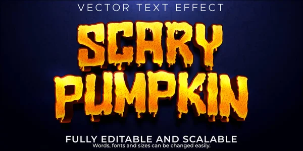 Scary Pumpkin Text Effect Editable Dead Witch Text Style — Wektor stockowy