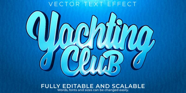 Yachingt Club Text Effect Editable Sea Water Text Style — Wektor stockowy