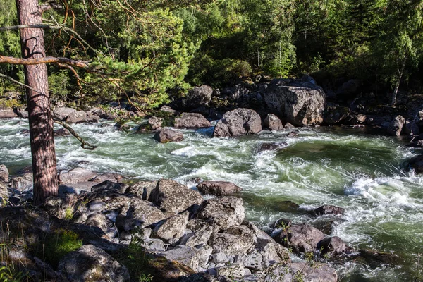 Chulcha River near Uchar waterfall — Stock Photo, Image