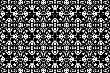 Siyah ve beyaz desenleri ile süsleme. J