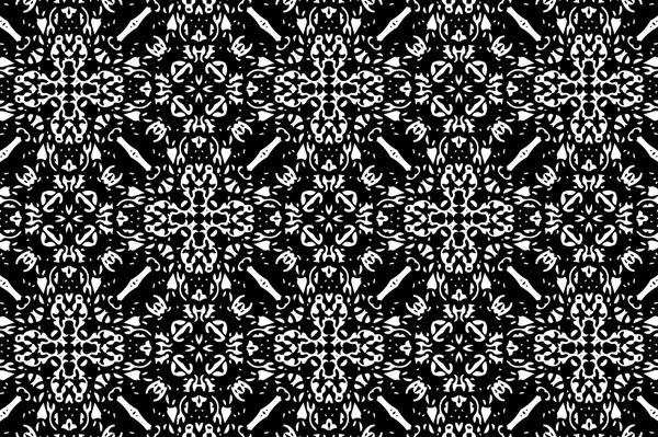 Ornamento com padrões em preto e branco. U — Fotografia de Stock