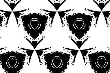 Siyah ve beyaz süsleme. X