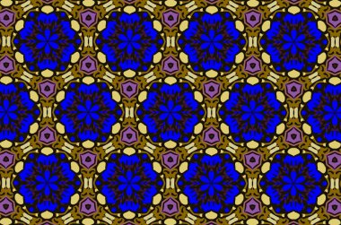 Mavi bir arka plan üzerinde desenler. 3