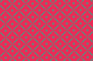 Kırmızı bir arka plan üzerinde yeşil desenleri. 20