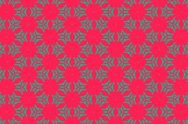 Kırmızı bir arka plan üzerinde yeşil desenleri. 13