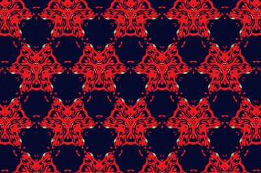 Kırmızı süs siyah desenleri ile. 2