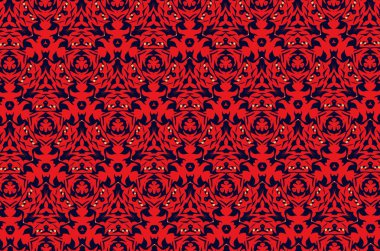 Kırmızı süs siyah desenleri ile. 1