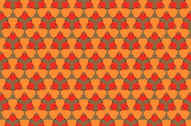 Krem, turuncu ve kırmızı renkler unsurları ile süsleme. 12