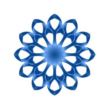 Soyut mavi çiçek, şerit rozet