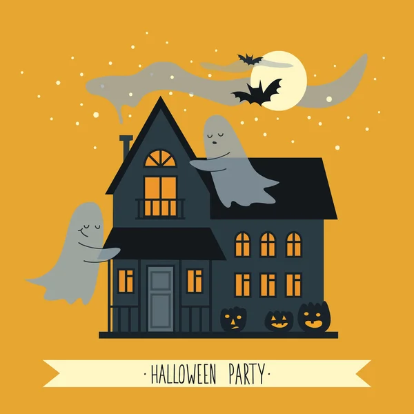 Feliz cartel de Halloween. Ilustración vectorial. — Vector de stock