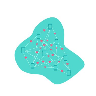 Sevgililer Günü için aşkla ilgili vektör illüstrasyonu