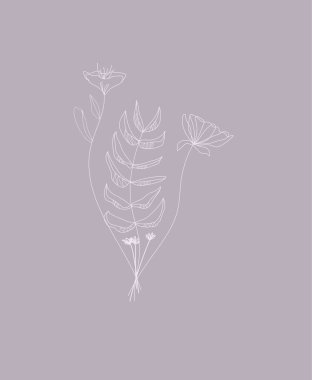 Minimalizm tarzında güzel narin bir bitki.