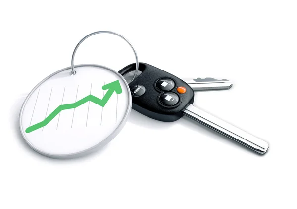 Arabanın anahtarlarını Anahtarlık üzerinde finansal simgeler ile