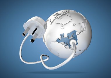 Electrical plug connects to Europe and provides it with electrical energy to power the homes and industries. clipart