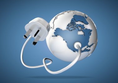 Electrical plug connects to USA and North America and provides it with electrical energy to power the homes and industries. clipart