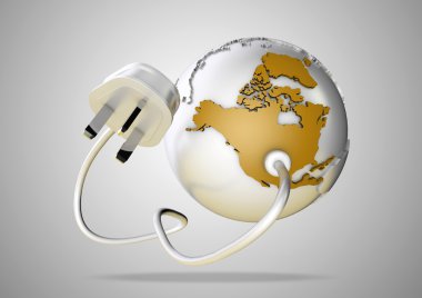 Electrical plug connects to USA and North America and provides it with electrical energy to power the homes and industries. clipart