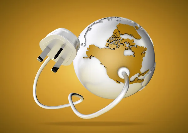 Electrical plug connects to USA and North America and provides it with electrical energy to power the homes and industries. — Stock Photo, Image