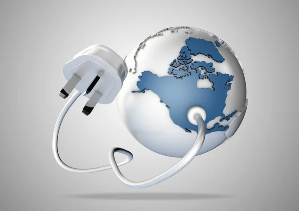 Electrical plug connects to USA and North America and provides it with electrical energy to power the homes and industries. — Stock Photo, Image