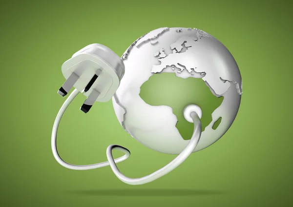 Electrical plug connects to Africa and provides it with electrical energy to power the homes and industries. — Stock Photo, Image