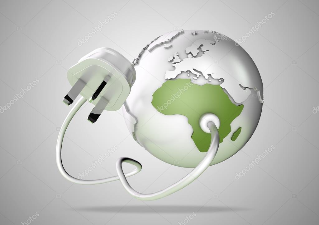 Electrical plug connects to Africa and provides it with electrical