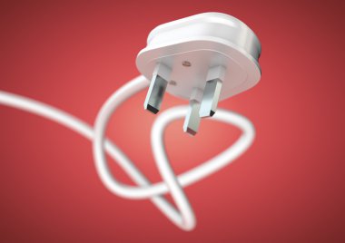Elektrikli cihaz fişi elektrik kablosuna bağlı. Güçlü