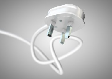 Elektrikli cihaz fişi elektrik kablosuna bağlı. Güçlü