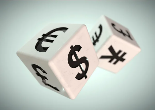 Gambling on the finacial currency market. Financial advise conce — Stock Photo, Image