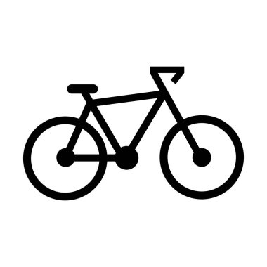 Bisiklet, siyah vektör simgesi beyaz arkaplanda izole edildi.