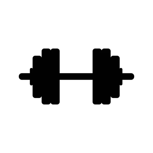 Dumbbell Black Vector Icon Isolated White Background — Stock Vector