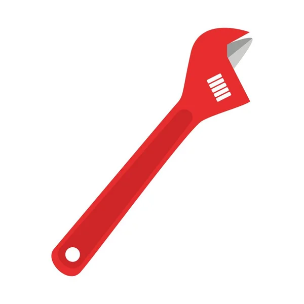 Adjustable Spanner Wrench Color Vector Illustration Isolated White Background — 스톡 벡터