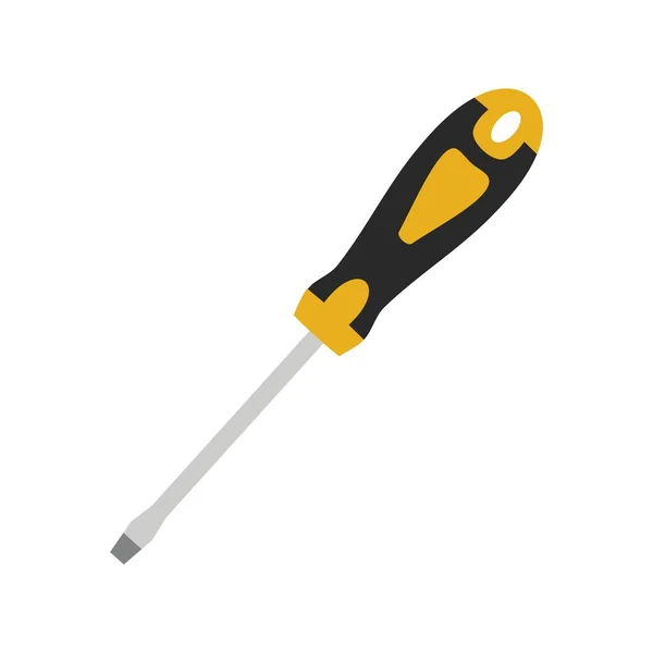 Screwdriver Color Vector Illustration Isolated White Background — Stock Vector