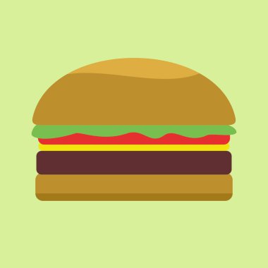 Hamburger, web siteleri, logolar, pankartlar için renk çizimi, vs..