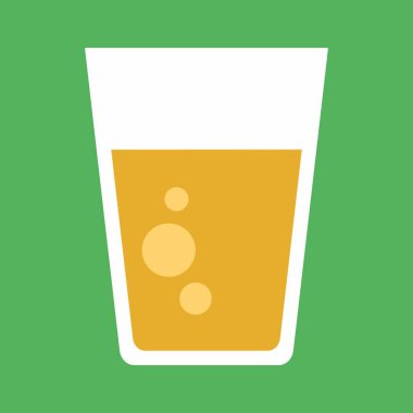 Bir bardak soda, renk vektör simgesi. Renkli bir arkaplanda vektör illüstrasyonu.