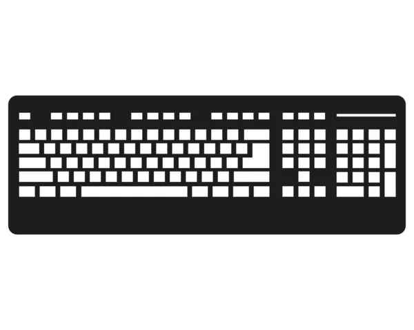 Teclado Ícone Vetor Preto Isolado Fundo Branco —  Vetores de Stock