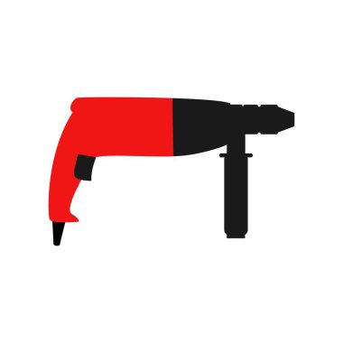 Döner çekiç, vektör rengi çizimi beyaz arkaplanda izole edildi.