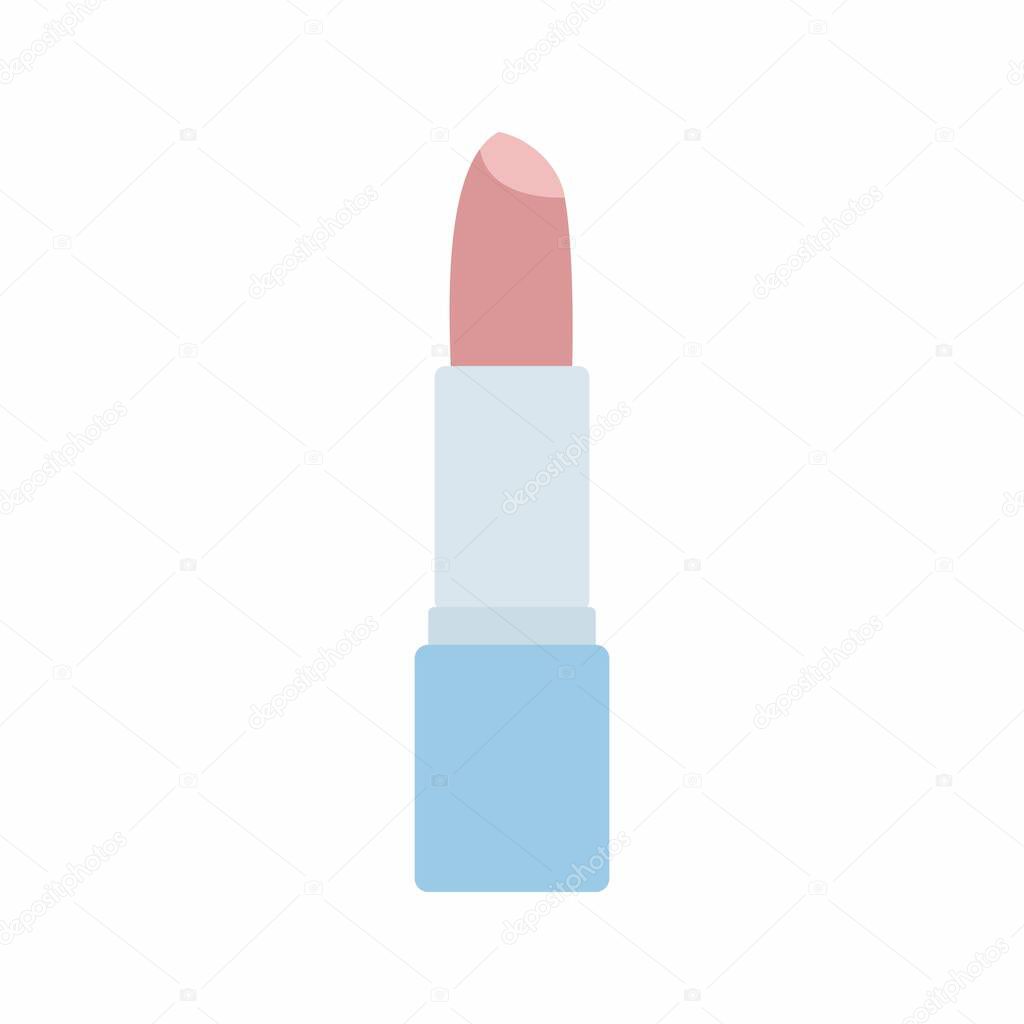 Lipstick, simple color vector illustration isolated on white background.