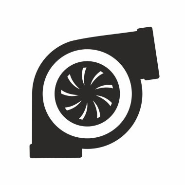 Turbo şarj vektör simgesi beyaz arkaplanda izole edildi.