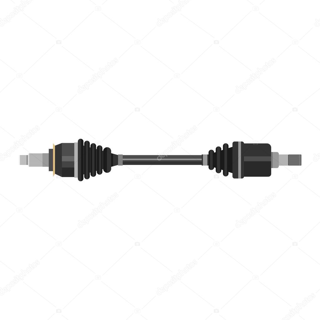 Drive shaft (CV joint), color vector illustration isolated on white background.